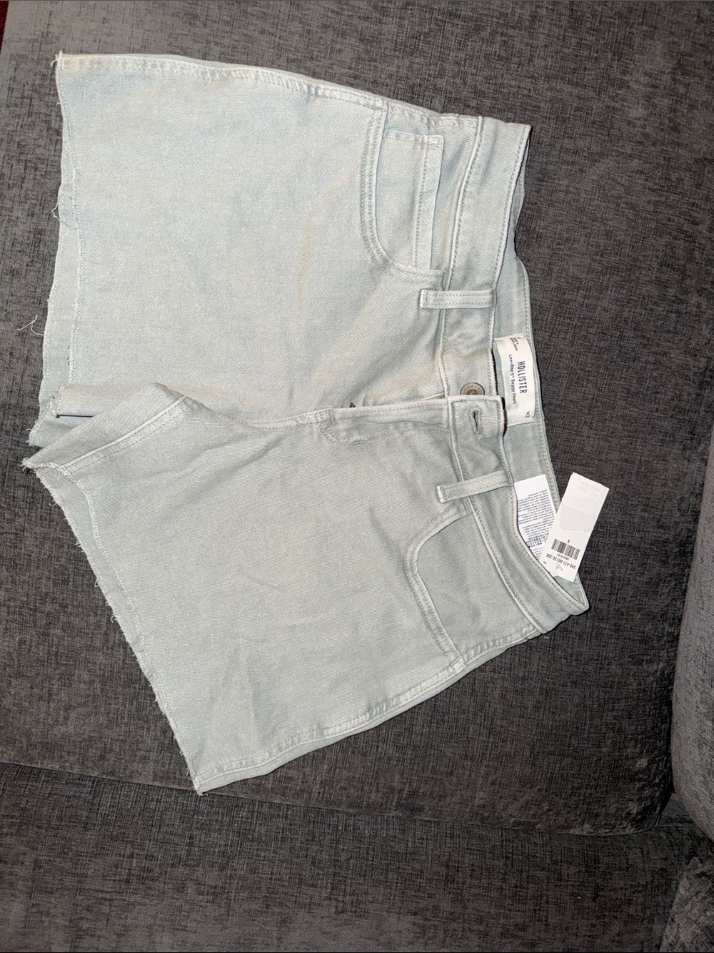 Hollister Pale Blue High-Rise Denim Shorts